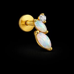 Labret 2 opales + Strass